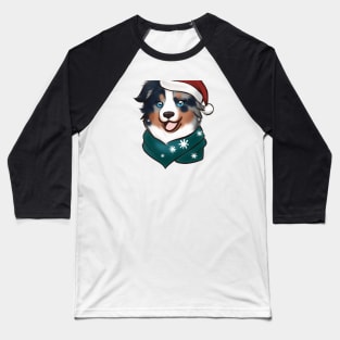 Cute Australian Shepherd Drawing Baseball T-Shirt